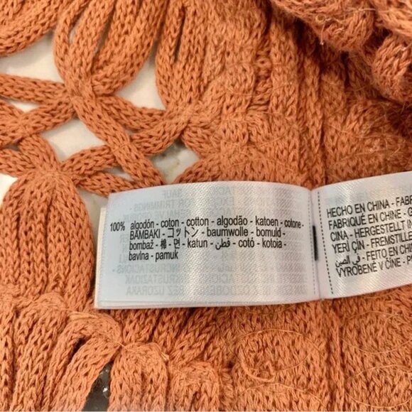 [🌟 PRICE FIRM] 🌞 ZARA Beaded Knit Vest Macrame Terracotta Rust Crochet L - Picture 11 of 11